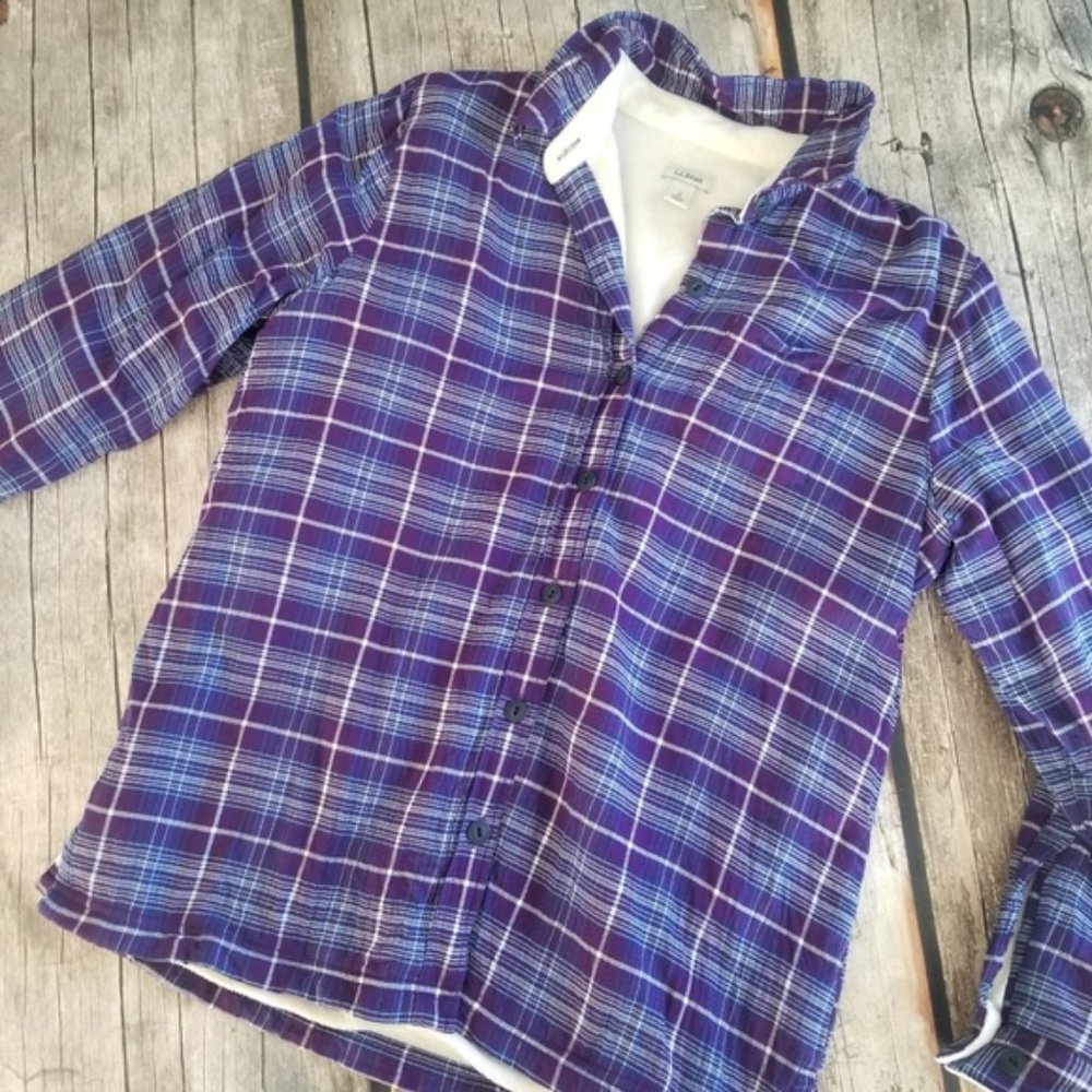 L.L. BEAN Fleece Plaid Shirt/Jacket